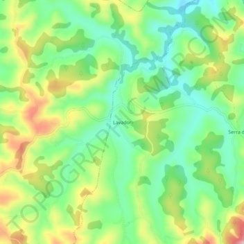 Lavador topographic map, elevation, terrain