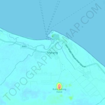 Merang topographic map, elevation, terrain