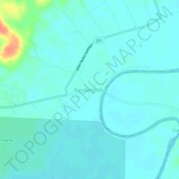 Kundang Ulu topographic map, elevation, terrain