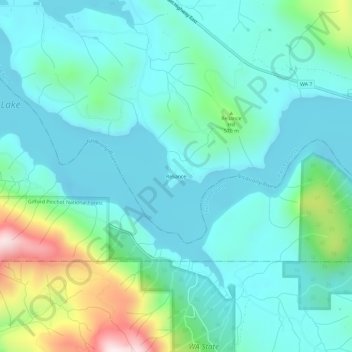 Reliance topographic map, elevation, terrain
