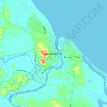 Boyne Island topographic map, elevation, terrain