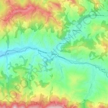 Borșa topographic map, elevation, terrain