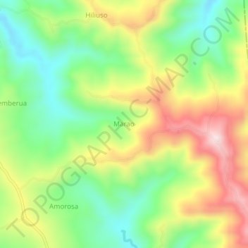 Marao topographic map, elevation, terrain