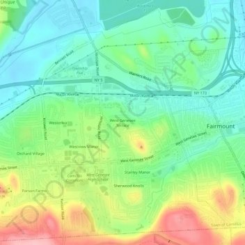 West Genesee Terrace topographic map, elevation, terrain