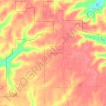 Norman topographic map, elevation, terrain