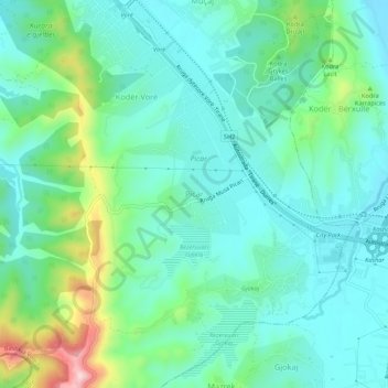 Picar topographic map, elevation, terrain