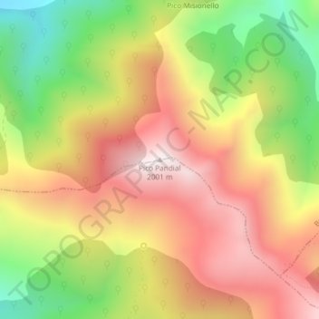 Pico Pandial topographic map, elevation, terrain