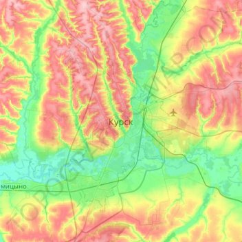 Kursk topographic map, elevation, terrain