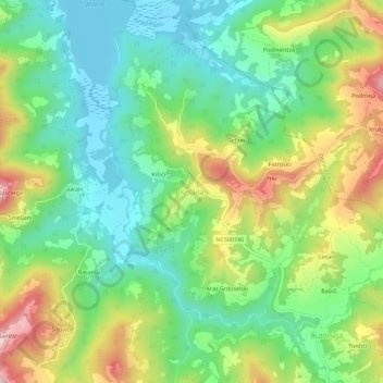 Kršikla topographic map, elevation, terrain