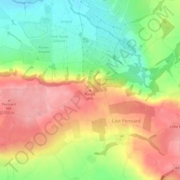 King's Hill topographic map, elevation, terrain