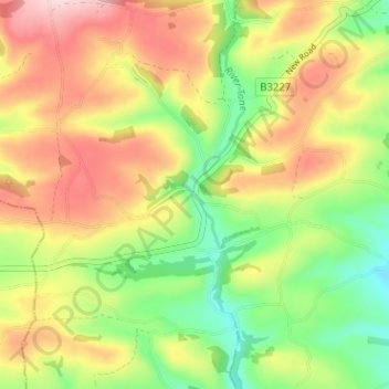 Waterrow topographic map, elevation, terrain