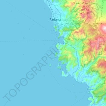 Pulau Sikuai topographic map, elevation, terrain