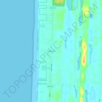 Oceanside topographic map, elevation, terrain
