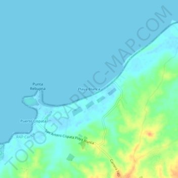 Playa Blanca topographic map, elevation, terrain