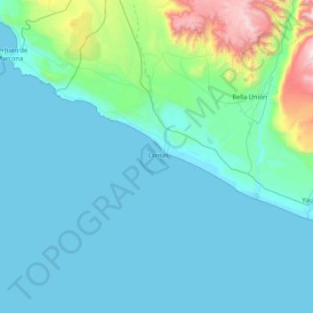 Lobería topographic map, elevation, terrain