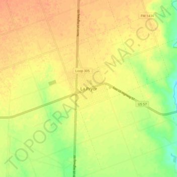 La Pryor topographic map, elevation, terrain