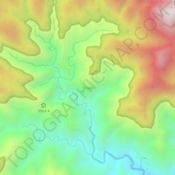 Pula topographic map, elevation, terrain