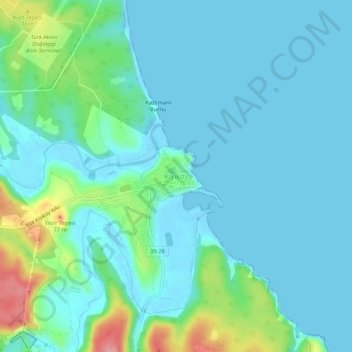 Kıyıköy topographic map, elevation, terrain