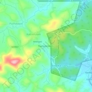 Thazhe Ammaani topographic map, elevation, terrain
