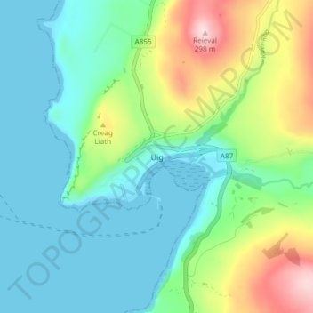 Uig topographic map, elevation, terrain