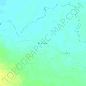 Djaména topographic map, elevation, terrain