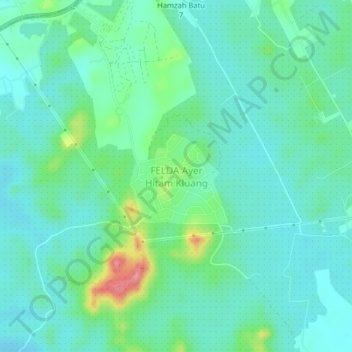 FELDA Ayer Hitam Kluang topographic map, elevation, terrain