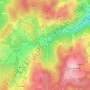 La Valette topographic map, elevation, terrain