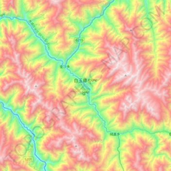 白玉县 topographic map, elevation, terrain