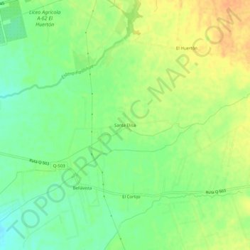 Santa Elisa topographic map, elevation, terrain