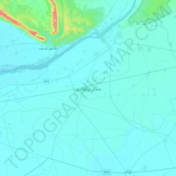 Mandi Bahauddin topographic map, elevation, terrain