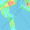 Korfu topographic map, elevation, terrain