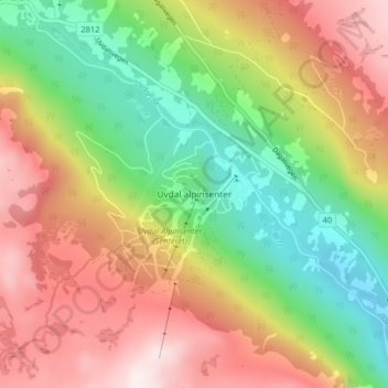 Uvdal alpinsenter topographic map, elevation, terrain