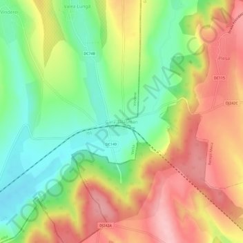 Gara Tălășman topographic map, elevation, terrain