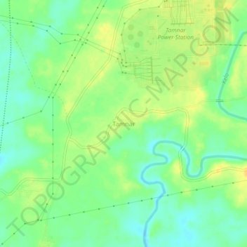 Tamnar topographic map, elevation, terrain