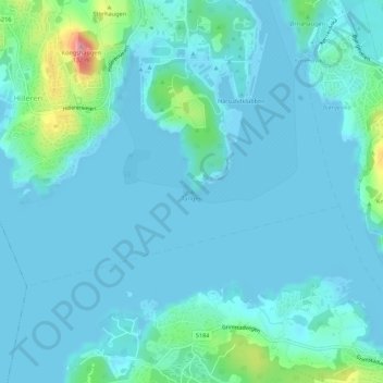 Tangen topographic map, elevation, terrain