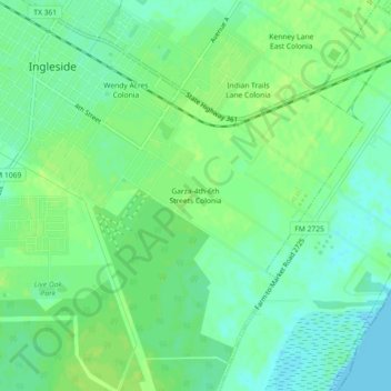 Garza-4th-6th Streets Colonia topographic map, elevation, terrain