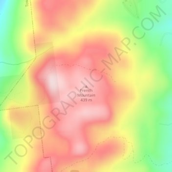 French Mountain topographic map, elevation, terrain