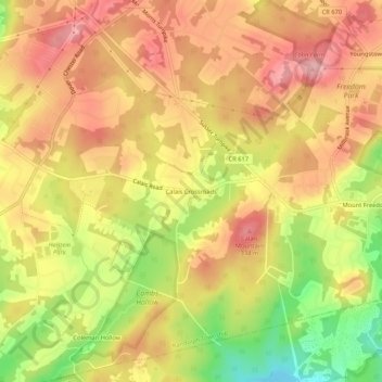 Calais Crossroads topographic map, elevation, terrain