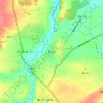 Rode topographic map, elevation, terrain