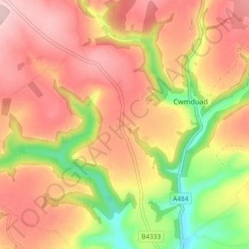 Hermon topographic map, elevation, terrain