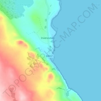 Inverasdale topographic map, elevation, terrain