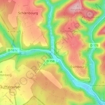 Graufthal topographic map, elevation, terrain