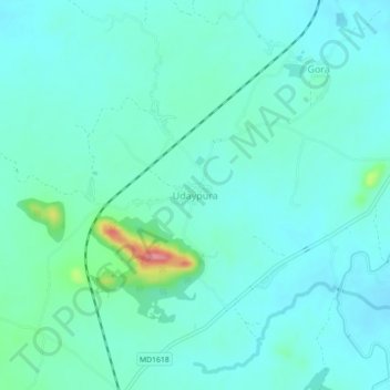 Udaypura topographic map, elevation, terrain