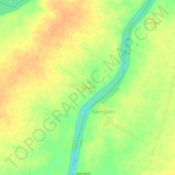 Raheri topographic map, elevation, terrain