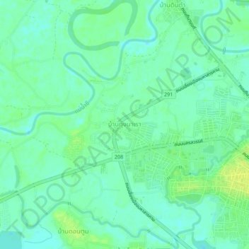 Ban Thung Na Rao topographic map, elevation, terrain