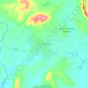 Bukit Tangga topographic map, elevation, terrain