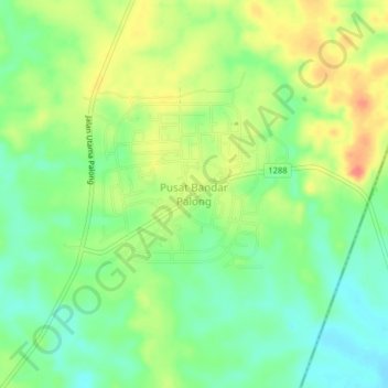 Palong Town Centre topographic map, elevation, terrain