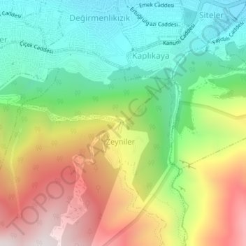 Zeyniller Köyü Seyir Tepesi topographic map, elevation, terrain