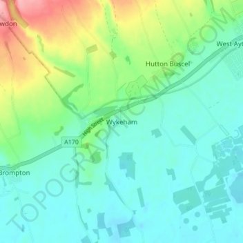 Wykeham topographic map, elevation, terrain