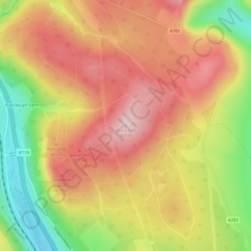 Black Fell topographic map, elevation, terrain